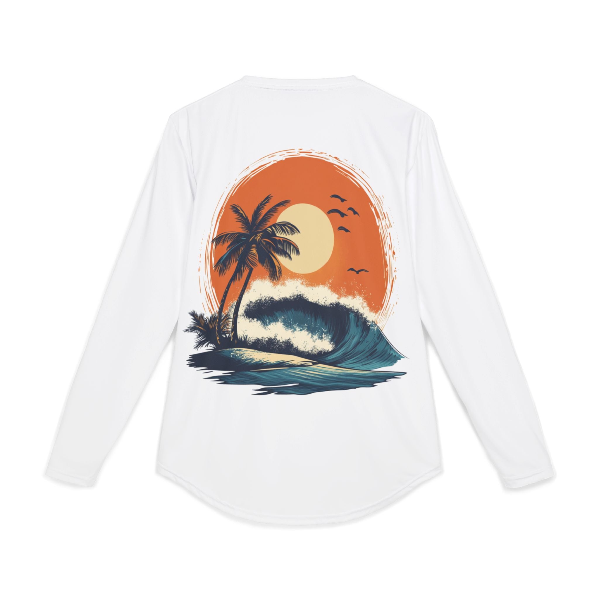 Sun Shirt, Men's UV Protection Long Sleeve Surf Theme Tee, Sun Protection Top, Beachwear, Outdoor Apparel, Summer Fashion