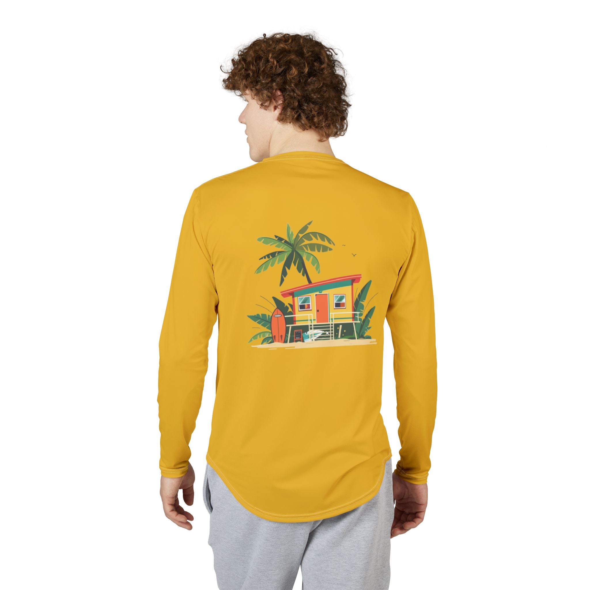 California Surf UPF 50+ Shirt - Men's Retro Beach Rash Guard -  Vintage Long Sleeve Sun Protection Tee -| Veridian Surf Co
