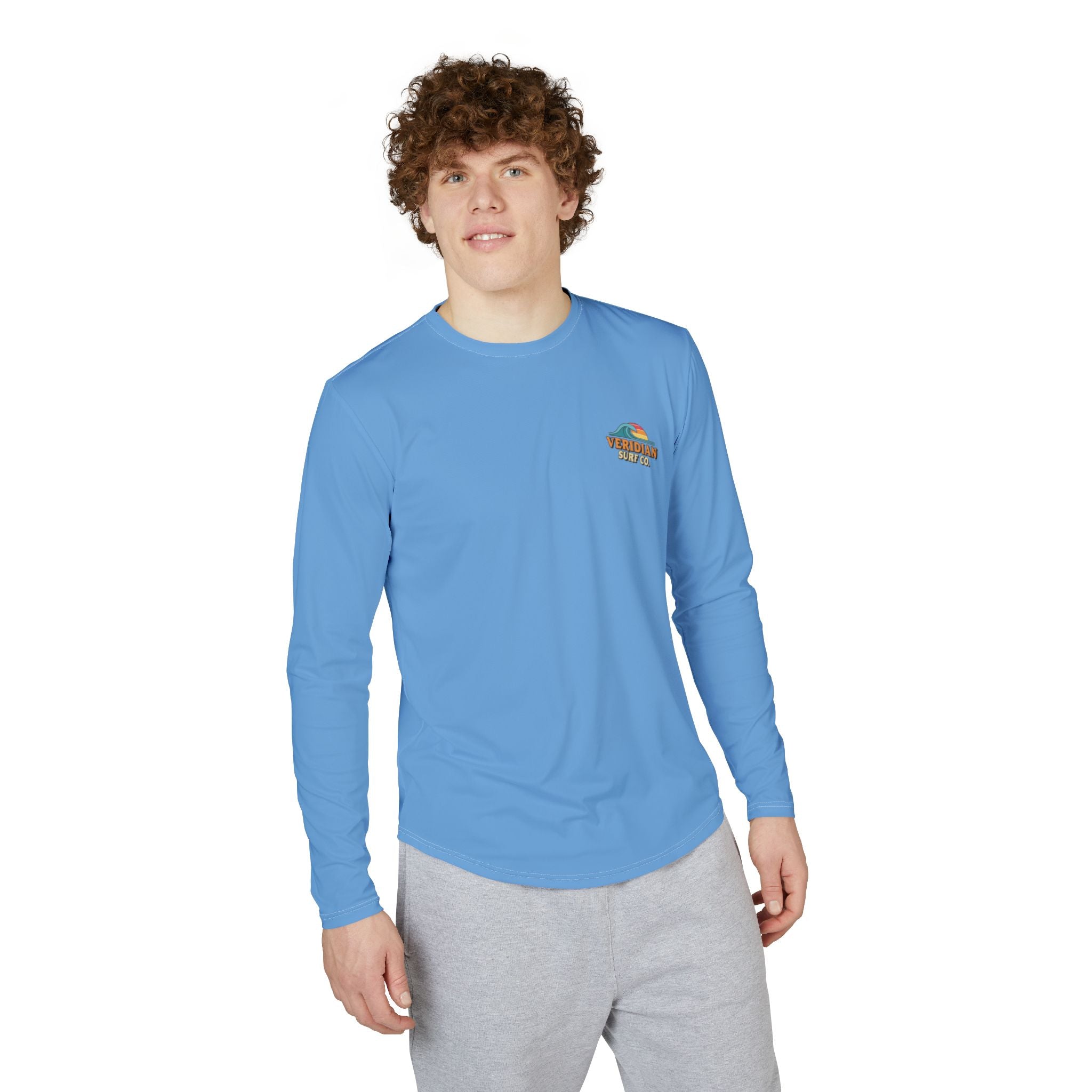Men's UV Protection Shirt, Sun Surf Long Sleeve, Veridian Surf Co Beach Top, Sunscreen Tee, Rash Guard