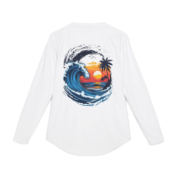Men's UV Protection Shirt, Barrel Wave Surfing Sun Protection Tee, Veridian Surf Shop, Long Sleeve Rash Guard for Men, Beachwear Clothing