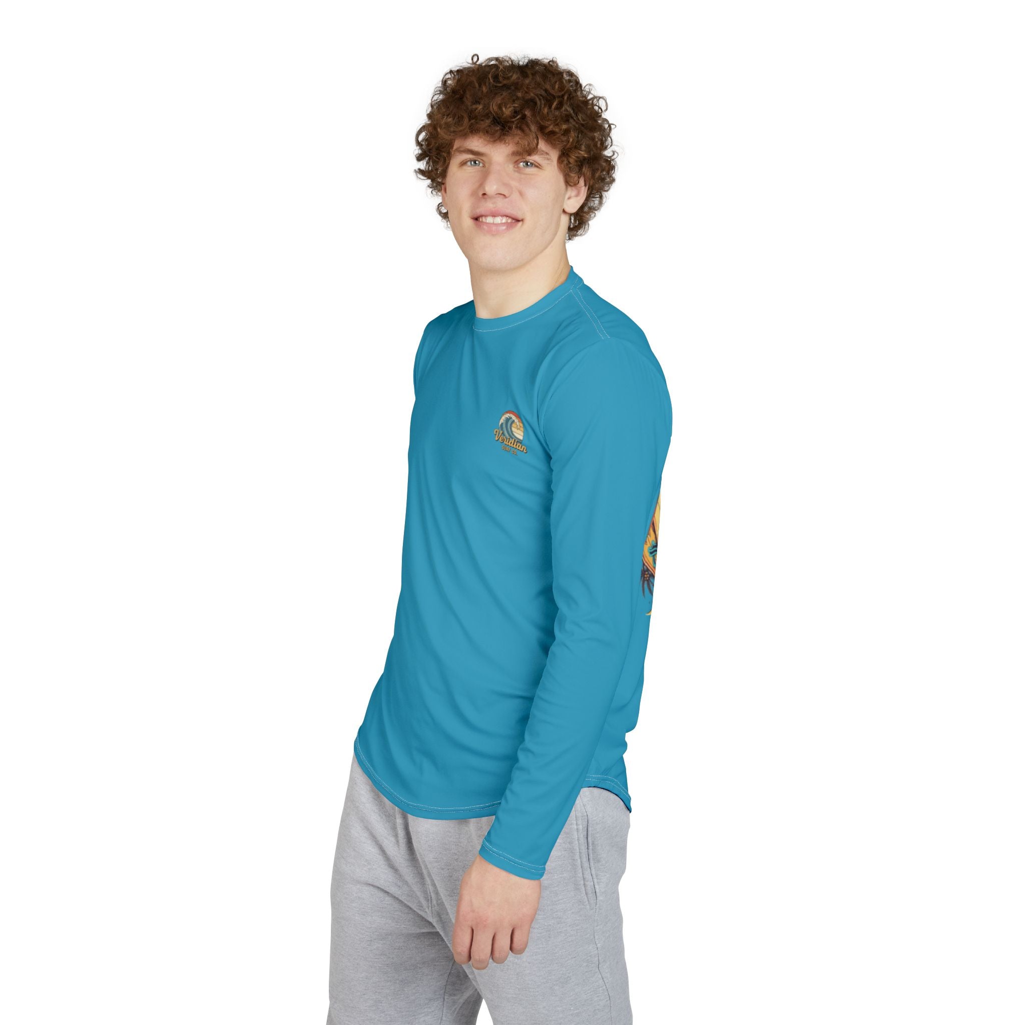 Retro Surf Protection Shirt | UPF 50+ Long Sleeve | 70s Vintage Beach Tee | Veridian Surf Co. Rash Guard | Quick Dry UV Shirt