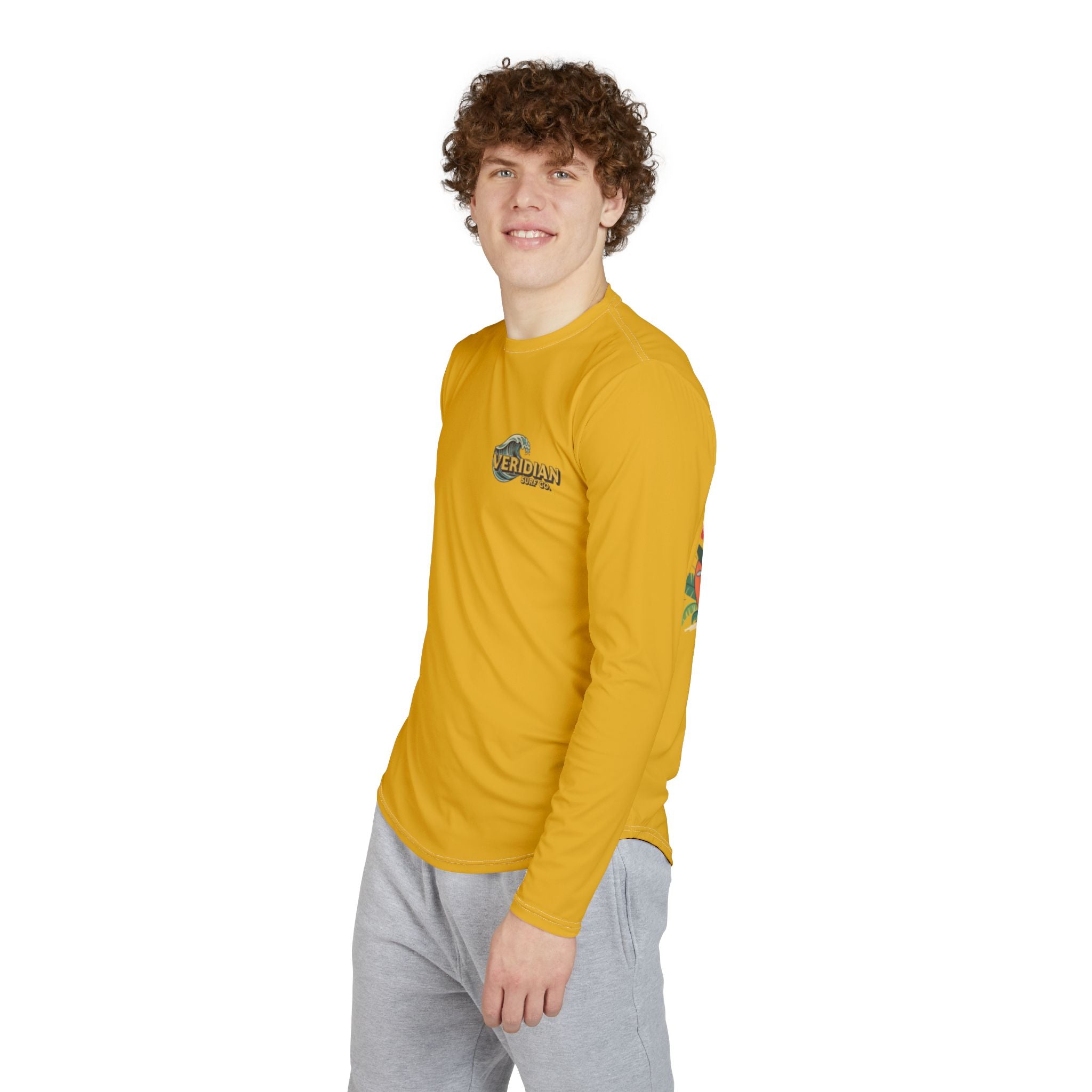 California Surf UPF 50+ Shirt - Men's Retro Beach Rash Guard -  Vintage Long Sleeve Sun Protection Tee -| Veridian Surf Co