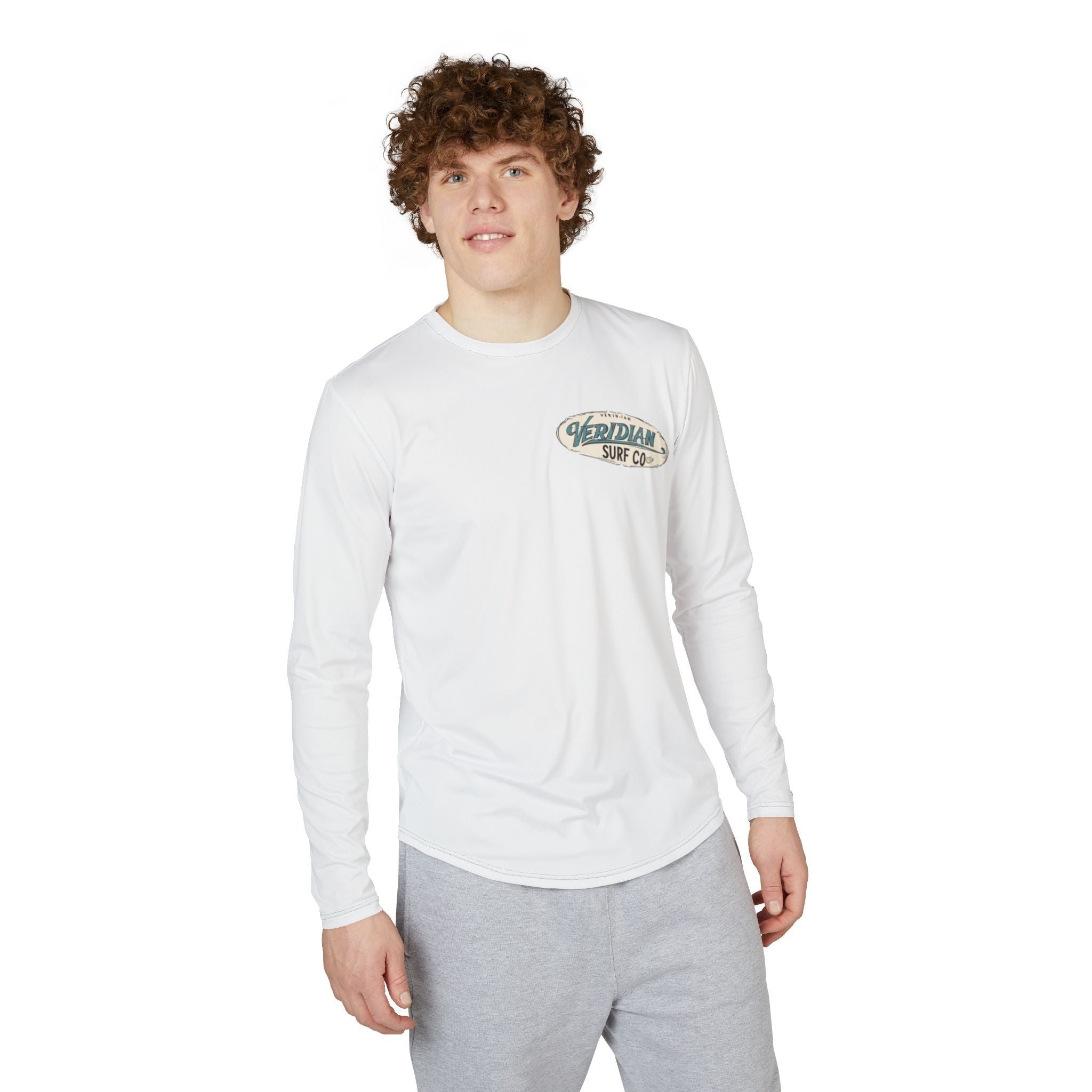 Men's UV Protection Shirt, Barrel Wave Surfing Sun Protection Tee, Veridian Surf Shop, Long Sleeve Rash Guard for Men, Beachwear Clothing