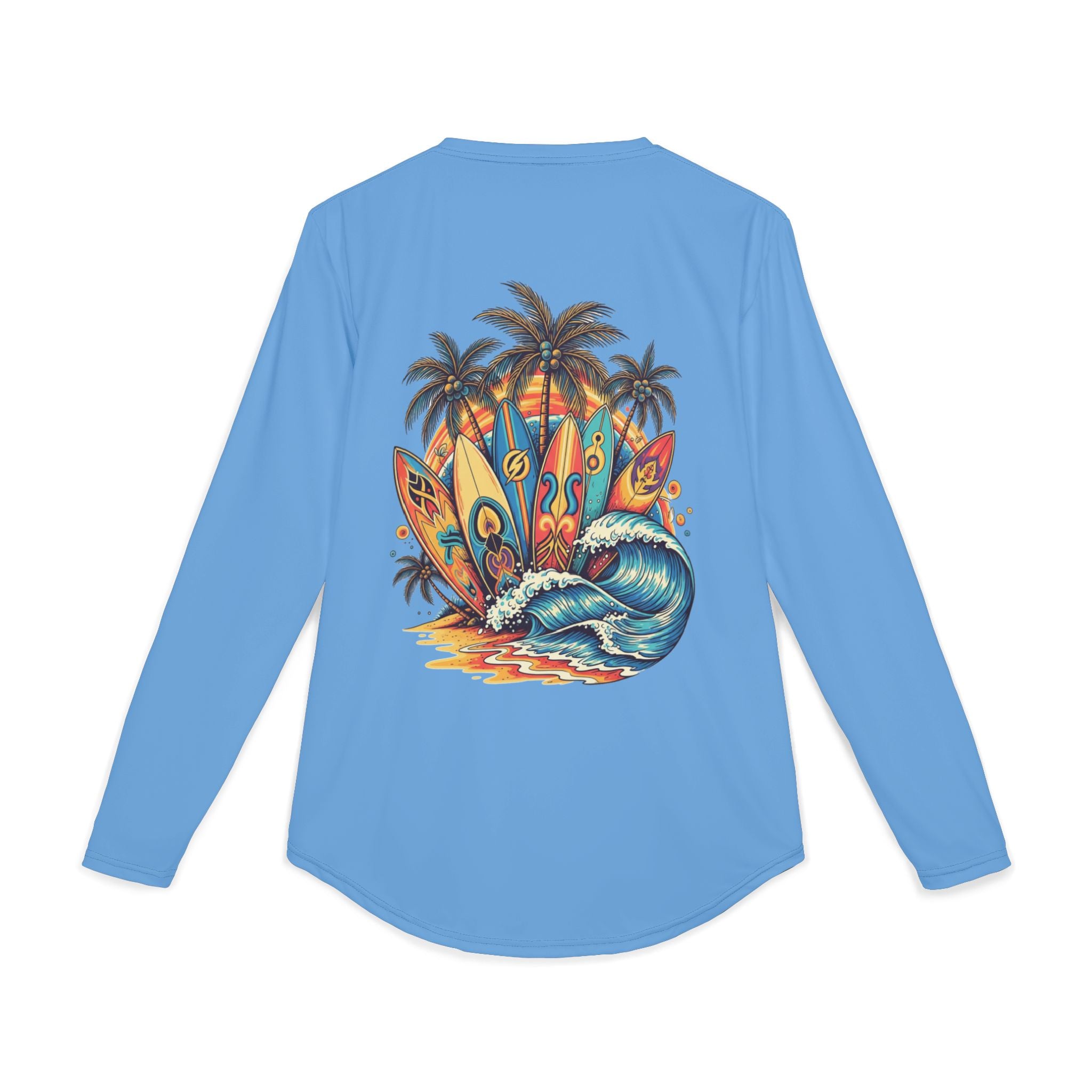 Men's UV Protection Shirt, Sun Surf Long Sleeve, Veridian Surf Co Beach Top, Sunscreen Tee, Rash Guard